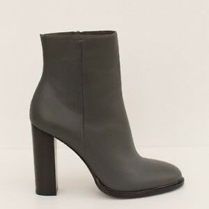 Vince Dk Grey Leather Ankle Boots